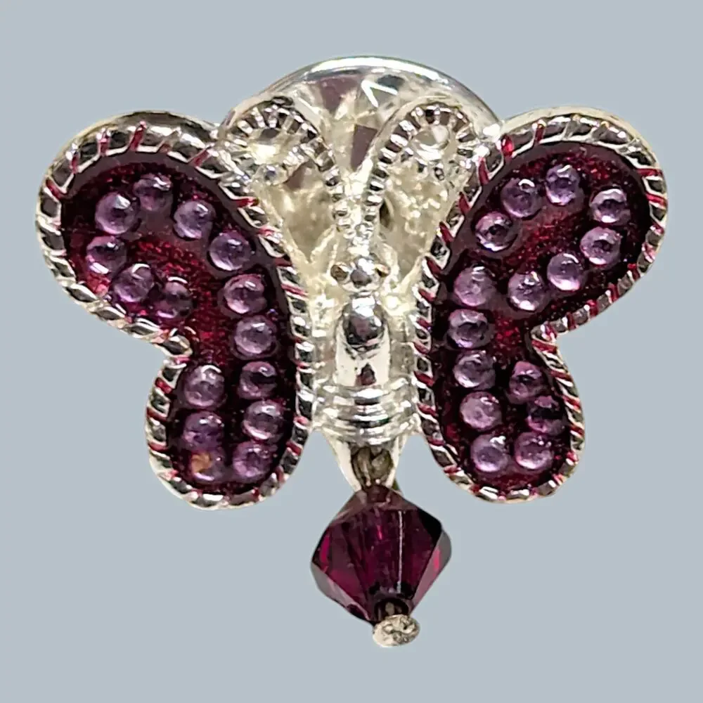 Butterfly Brooch Hat Lapel Pin Lot Of 6 Rainbow Cloisonné Filligree